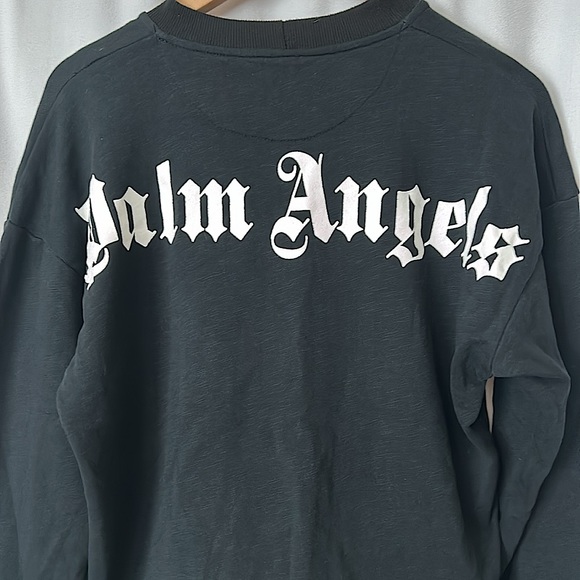 Palm Angels Black Long Sleeve Logo Sweatshirt Top **Approx Size L** - Picture 4 of 4